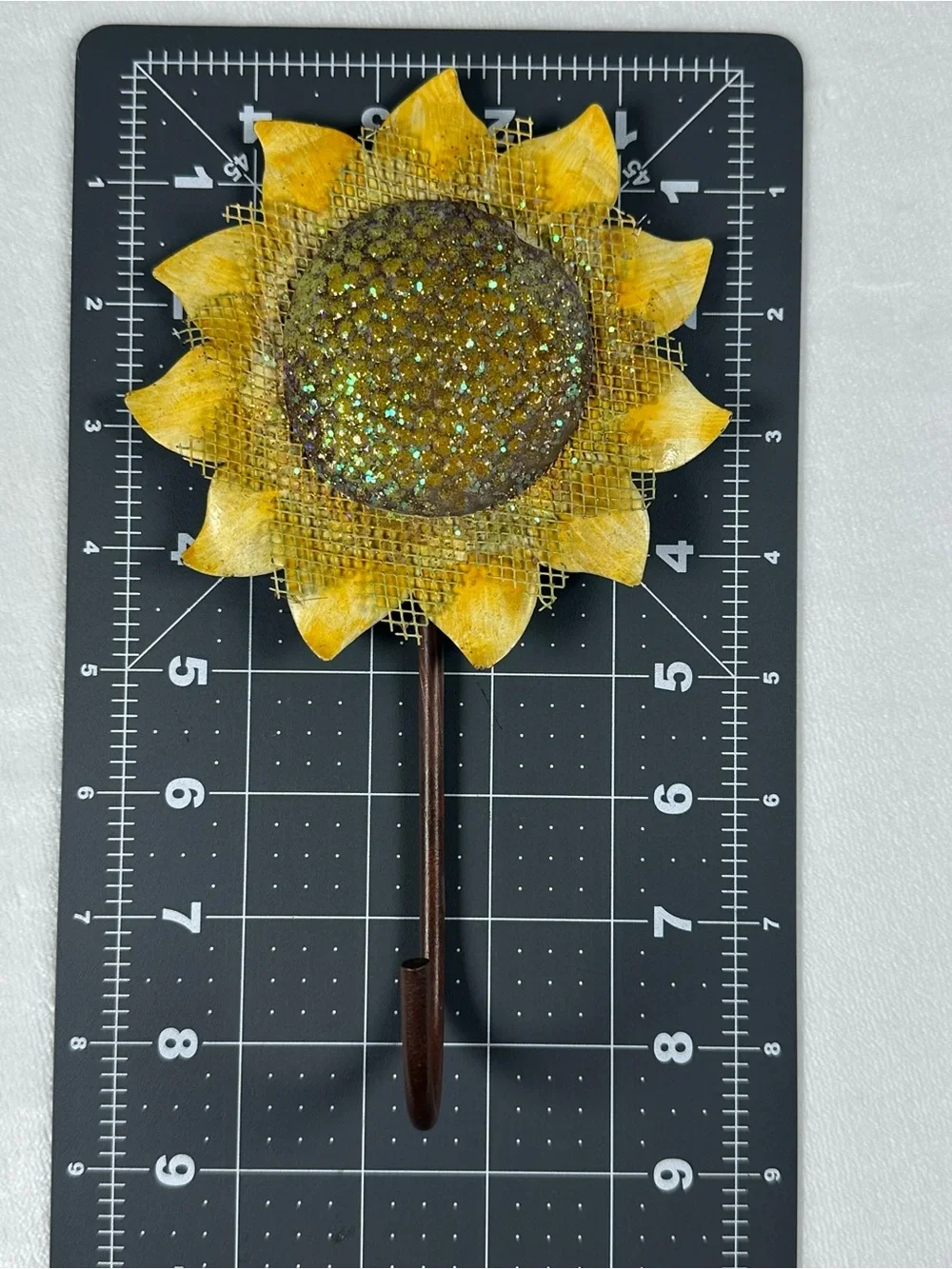 Metal Sunflower Wall Hook - Yellow Decorative Wall Decor